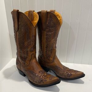 Old Gringo Swarovski Crystal Cowboy Boots size 8